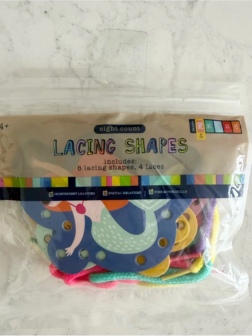 Kid’s Activities: Colors and Shapes Flashcards, Lace-Up Activity Set